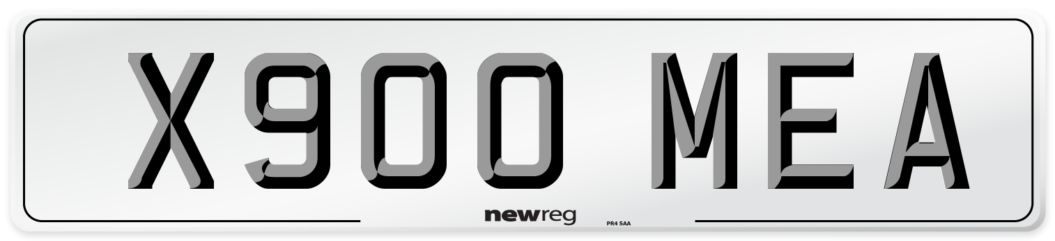 X900 MEA Number Plate from New Reg